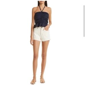 NWOT Veronica Beard Arienne Ruched Halter Top Size 10